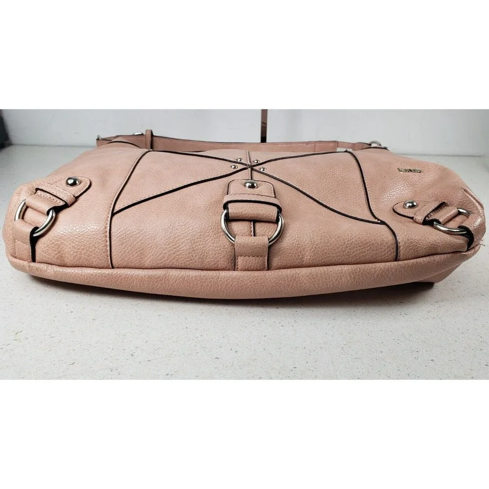 Kensie Hobo Peach/Pink Large Satchel Shoulder Handbag